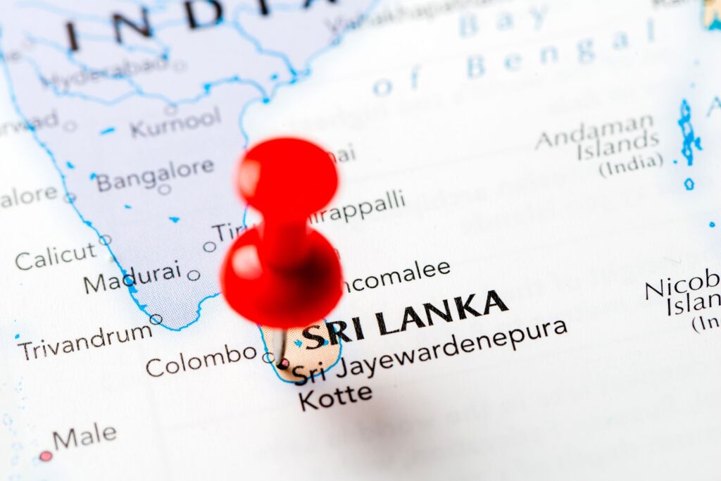 India to Sri Lanka Map
